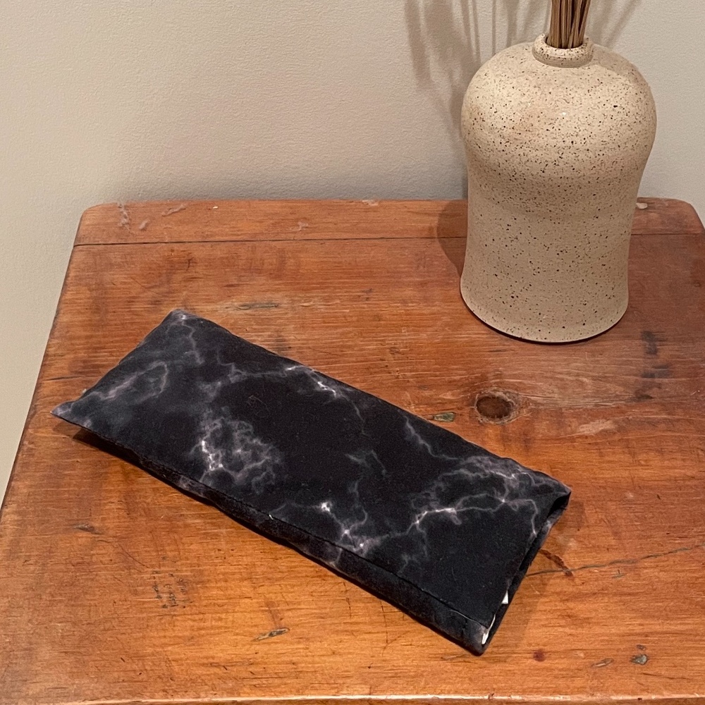 Sam Yoga Black Marble Eye Pillow